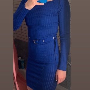 Royal blue sweater dress
